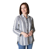 Embroidered Cotton Wrap Around Shirt - 48447