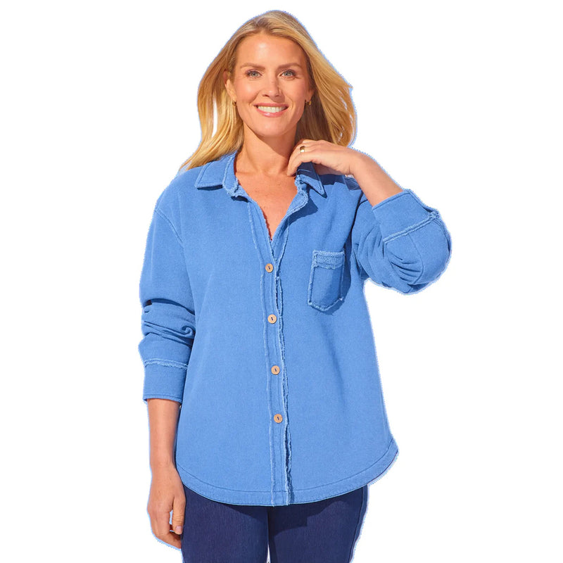 Color Wash Terry Anywhere Shacket - 28095