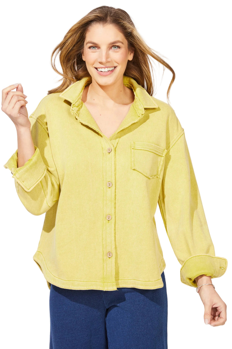Color Wash Terry Anywhere Shacket - 28095
