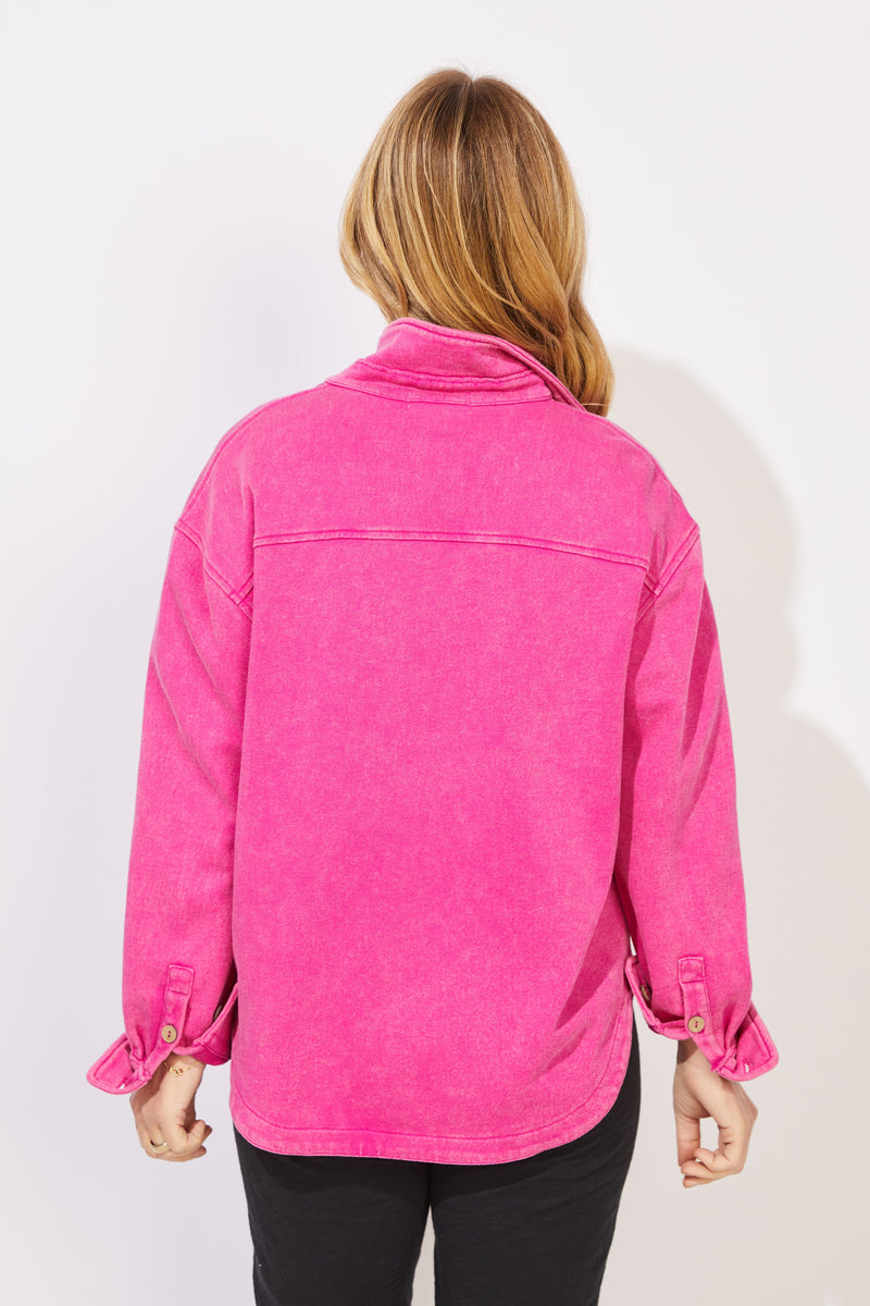 Color Wash Terry Anywhere Shacket - 28095