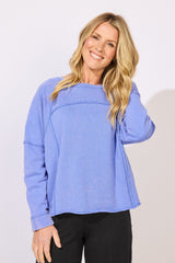 Color Wash Terry Raglan Crew — baja