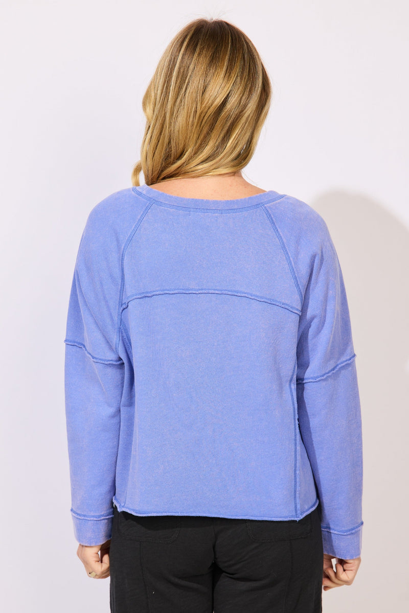 Color Wash Terry Raglan Crew — baja
