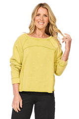 Color Wash Terry Weekend Raglan Crewneck - 28098