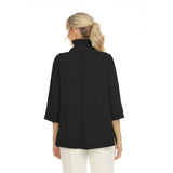 Button Front Blouse in Black - 3075SOL-BK