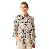 Circles & Squares Print Party Tunic Shirt in Oatmeal - 34118-OAT