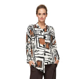 Abstract Art Print Blouse/Jacket - 7411B-IVO