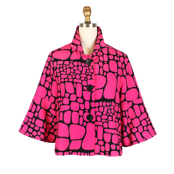 Fuchsia Pebblestone-Print Short Jacket - 4962-FCH