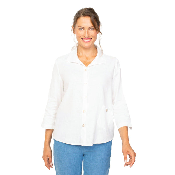 Habitat Pleated Linen Blend Swing Shirt - 41535