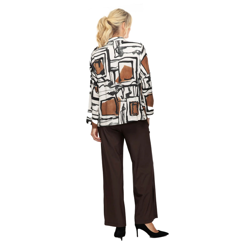 Abstract Art Print Blouse/Jacket - 7411B-IVO