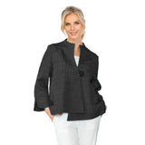 Crinkle Jacquard One-Button Jacket in Black - 6288J-BLK