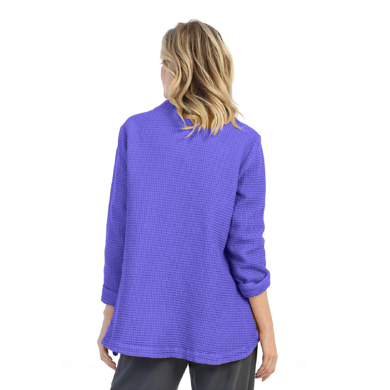 Focus Asymmetric Waffle Jacket in Violet - SW-206-VLT