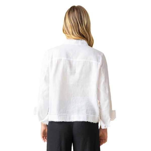 Summer Breeze Linen Jacket in White - 41552-WHT