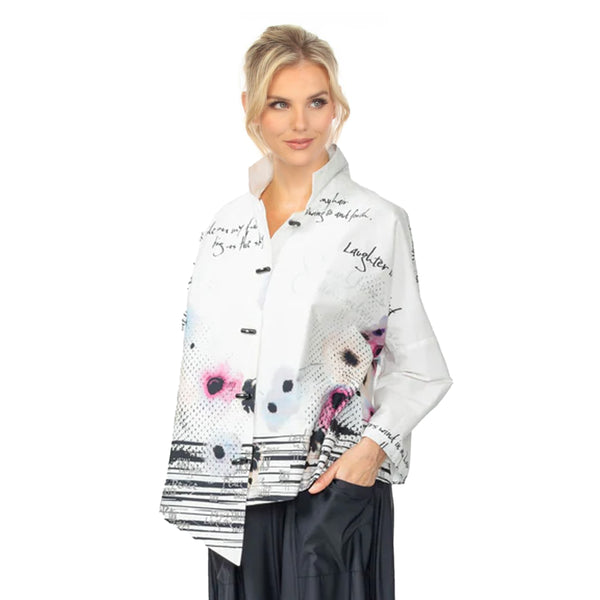 Peace & Love Floral Print Asymmetric Shirt - 7251B