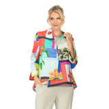 Just In! Colorblock Floral-Print Asymmetric Jacket in Multi - 7261J