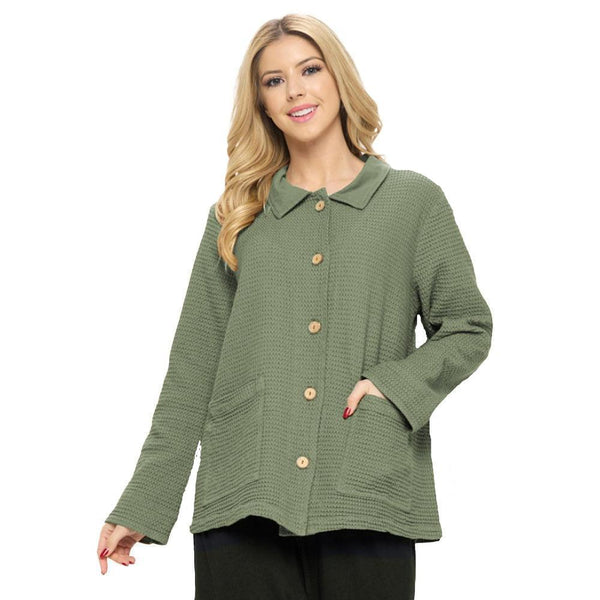 Waffle Jacket in Luna Olive - SW231-OLV