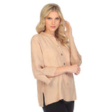 Citron Solid Caramel Silk Blend Blouse - 1213SSC