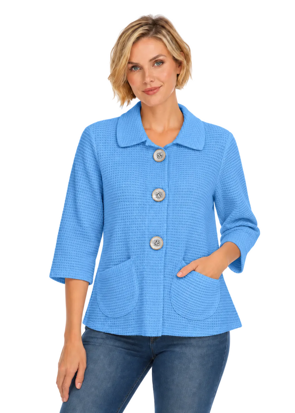 Lightweight Cotton Knit Waffle Jacket - SW234