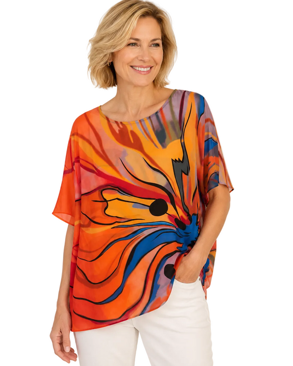 O'Keefe Inspired Silky Pullover Tunic - GDT601-OK