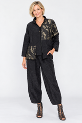 Mixed Media Color Block Print Jacket - 7960J
