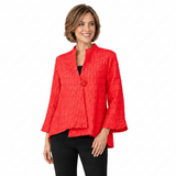 Textured Jacquard One-Button Jacket in Red - 6288J-RD