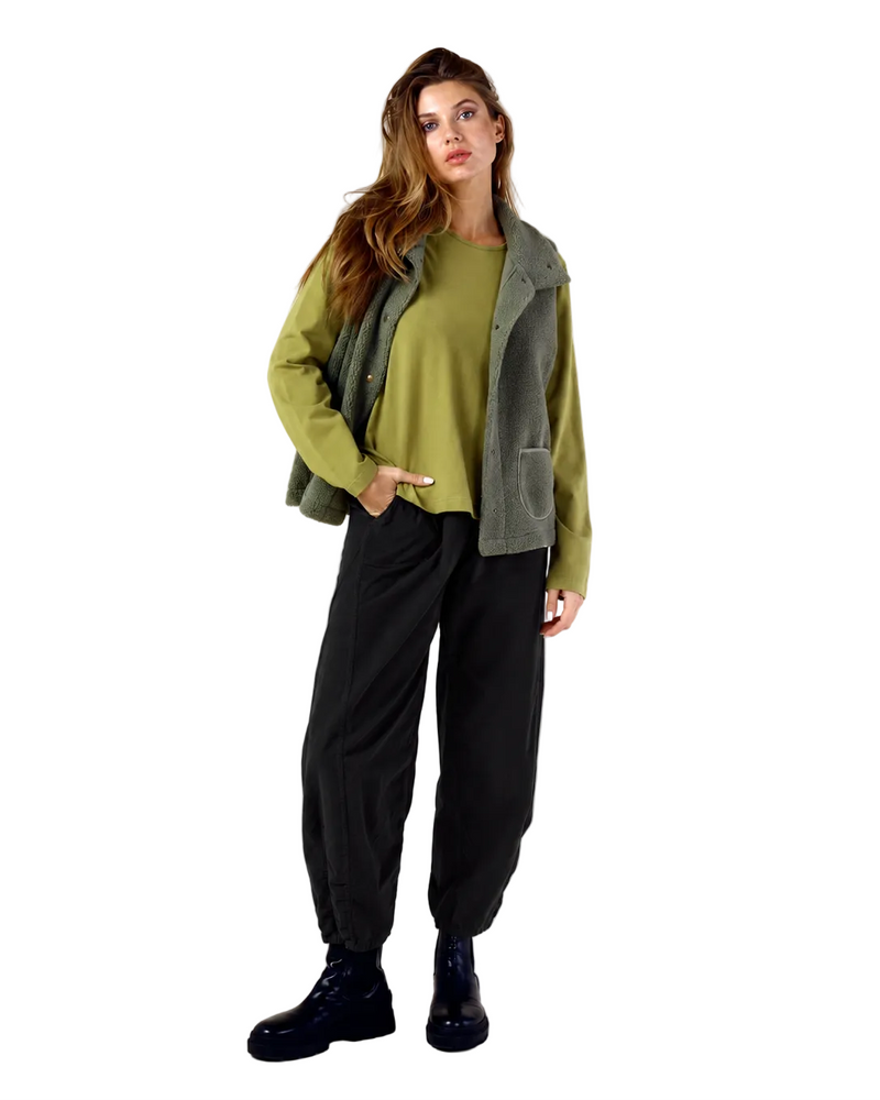 Teddy Bear Sherpa Vest in Forest - 2303