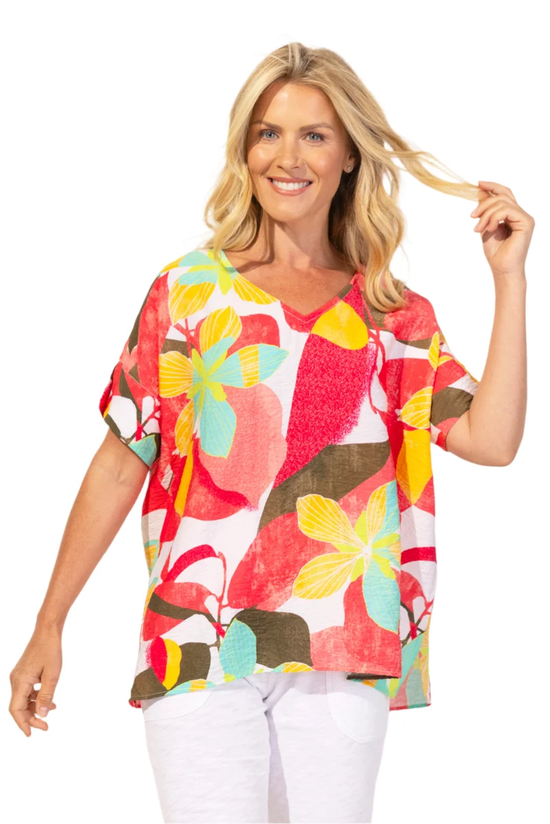 Lightweight Floral-Print Top - 35518 - Size XXL Only!