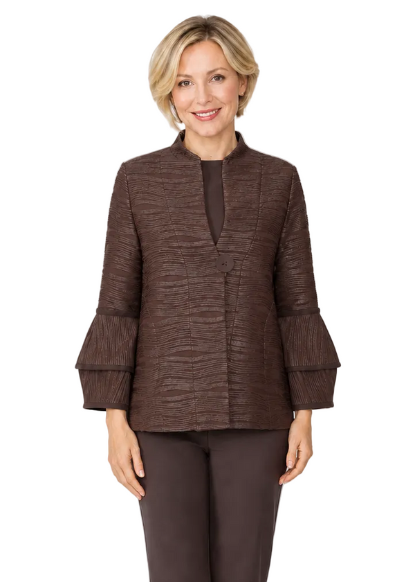 Textured One-Button Jacket - C1164J