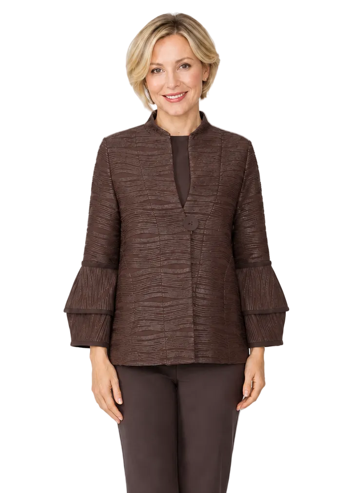Textured One-Button Jacket - C1164J