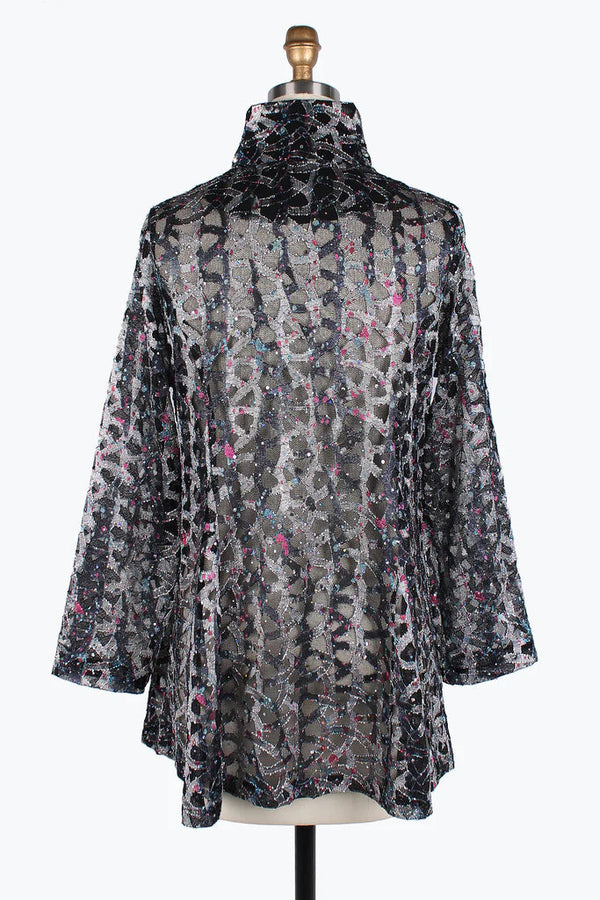 Ombré Soutache Jacket in Silver - 300-SLV - Sizes XS - M