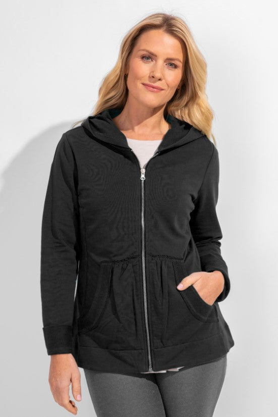French Terry Hoodie in Black - 30118-BLK