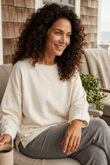 Ocean Front Terry Roll Neck Top — harbor