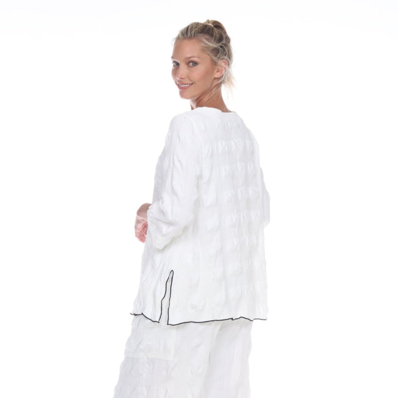 Moonlight Textured Tunic in White - 3060-WT - Size M Only!