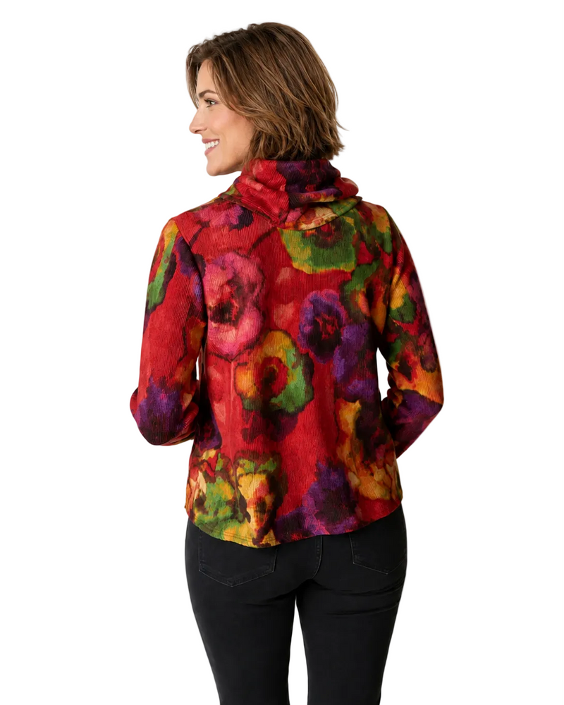 Floral Print Sweater Top in Multi - 50539