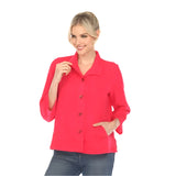 Pleat Back Crinkle Jacket in Rose - 30649-ROS