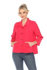 Pleat Back Crinkle Jacket in Rose - 30649-ROS