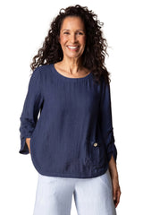 Whisper Jacquard Rayon Pleat Top - 30712