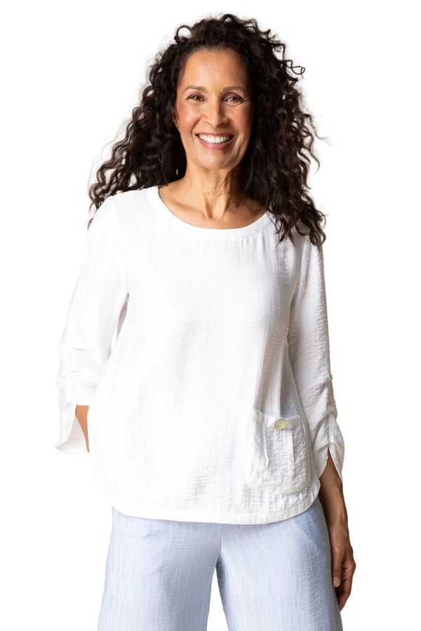 Whisper Jacquard Rayon Pleat Top - 30712