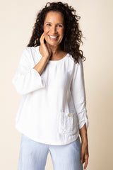 Whisper Jacquard Rayon Pleat Top - 30712