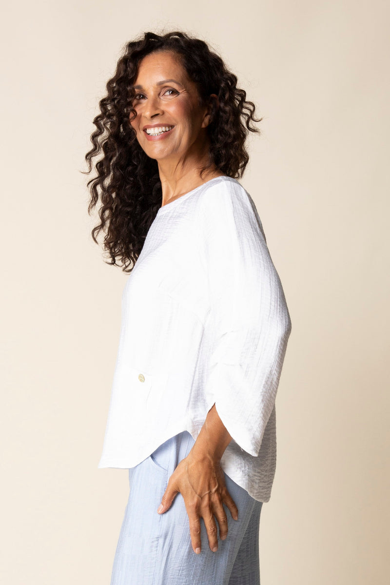 Whisper Jacquard Rayon Pleat Top - 30712