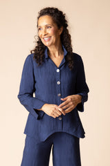 Elegant Jacquard Ruched Collar Shirt - 30719