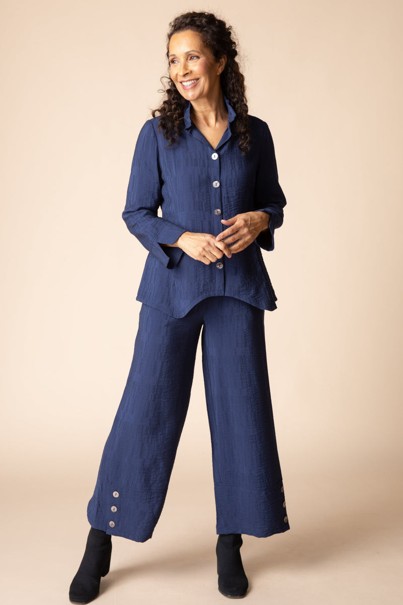 Elegant Jacquard Ruched Collar Shirt - 30719