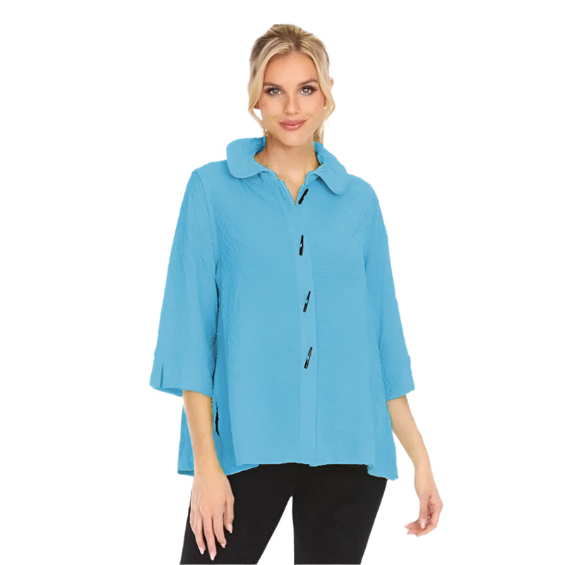 Textured Blouse/Jacket in Turquoise - 3075SOL-TQ