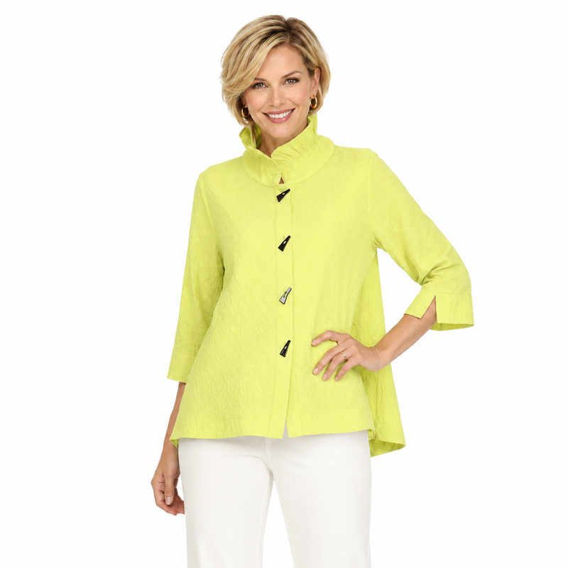 Textured Blouse/Jacket in Lime - 3075SOL