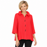 Textured Blouse/Jacket in True Red - 3075SOL-TRD