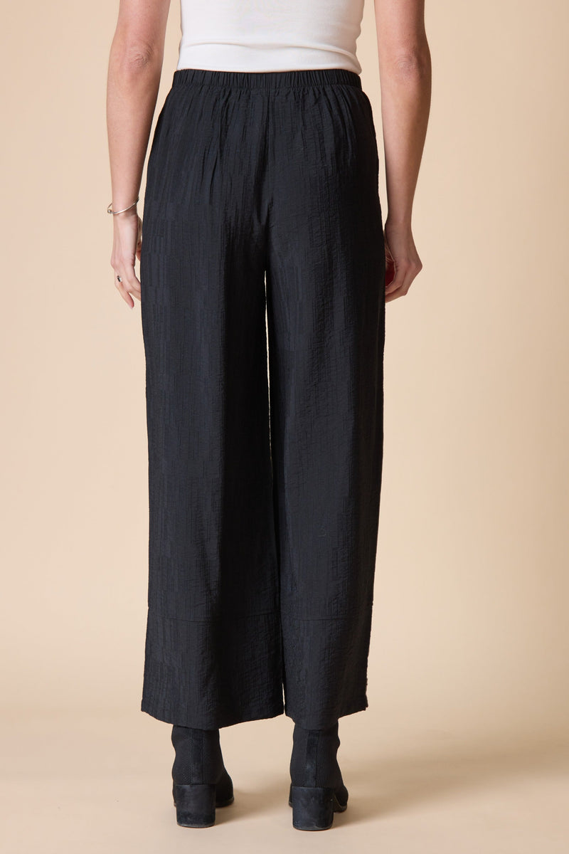 Soft Rayon Jacquard Button Hem Pant - 30778