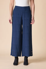 Soft Rayon Jacquard Button Hem Pant - 30778