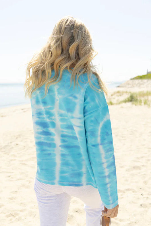 Sky Blue Tie-Dye Cotton Top  - 30801