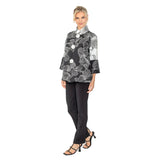 Two-Tone Black & White Floral Jacket - 7011J