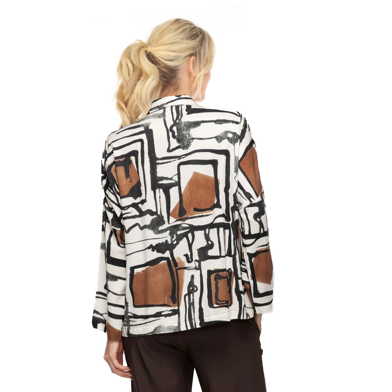 Abstract Art Print Blouse/Jacket - 7411B-IVO