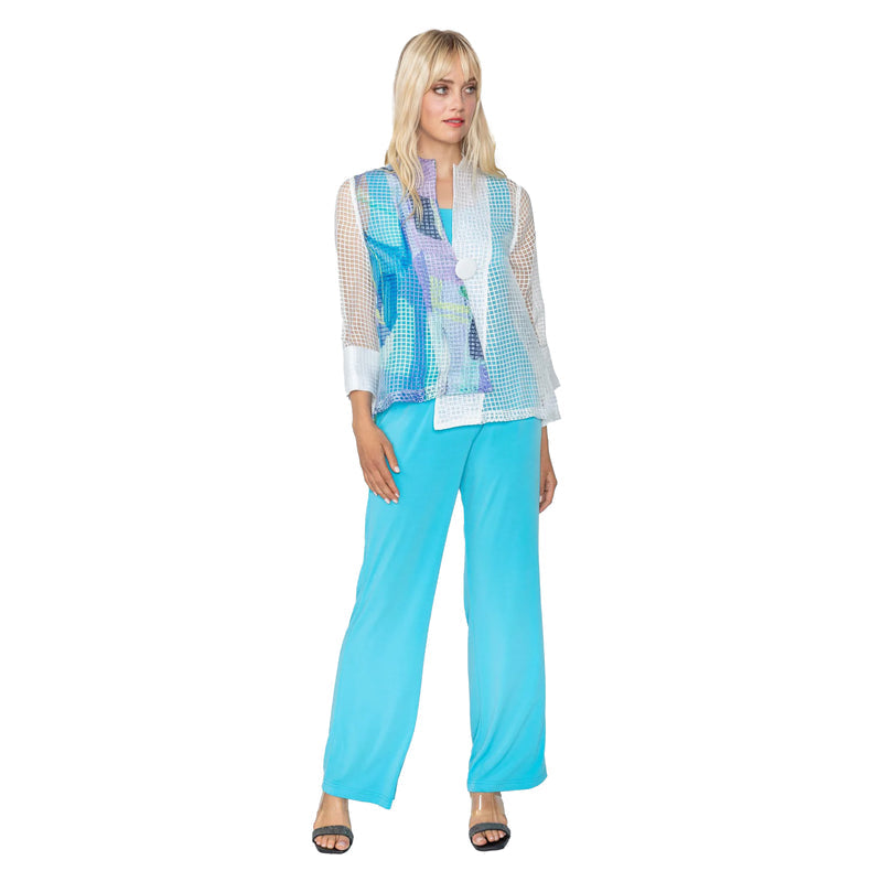 IC Collection Mesh Asymmetric Jacket in Periwinkle - 5681J - Size S Only!